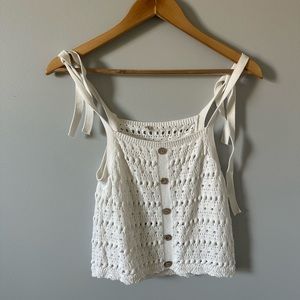 White Detailed Tank Top